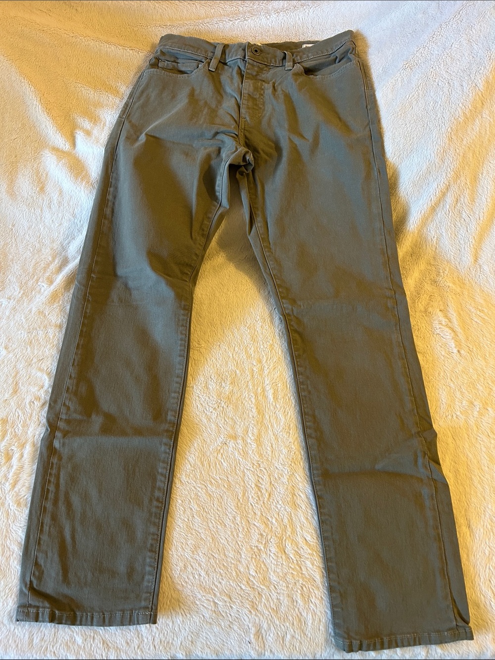 Men's Olive Green Chinos - Classic Straight Fit